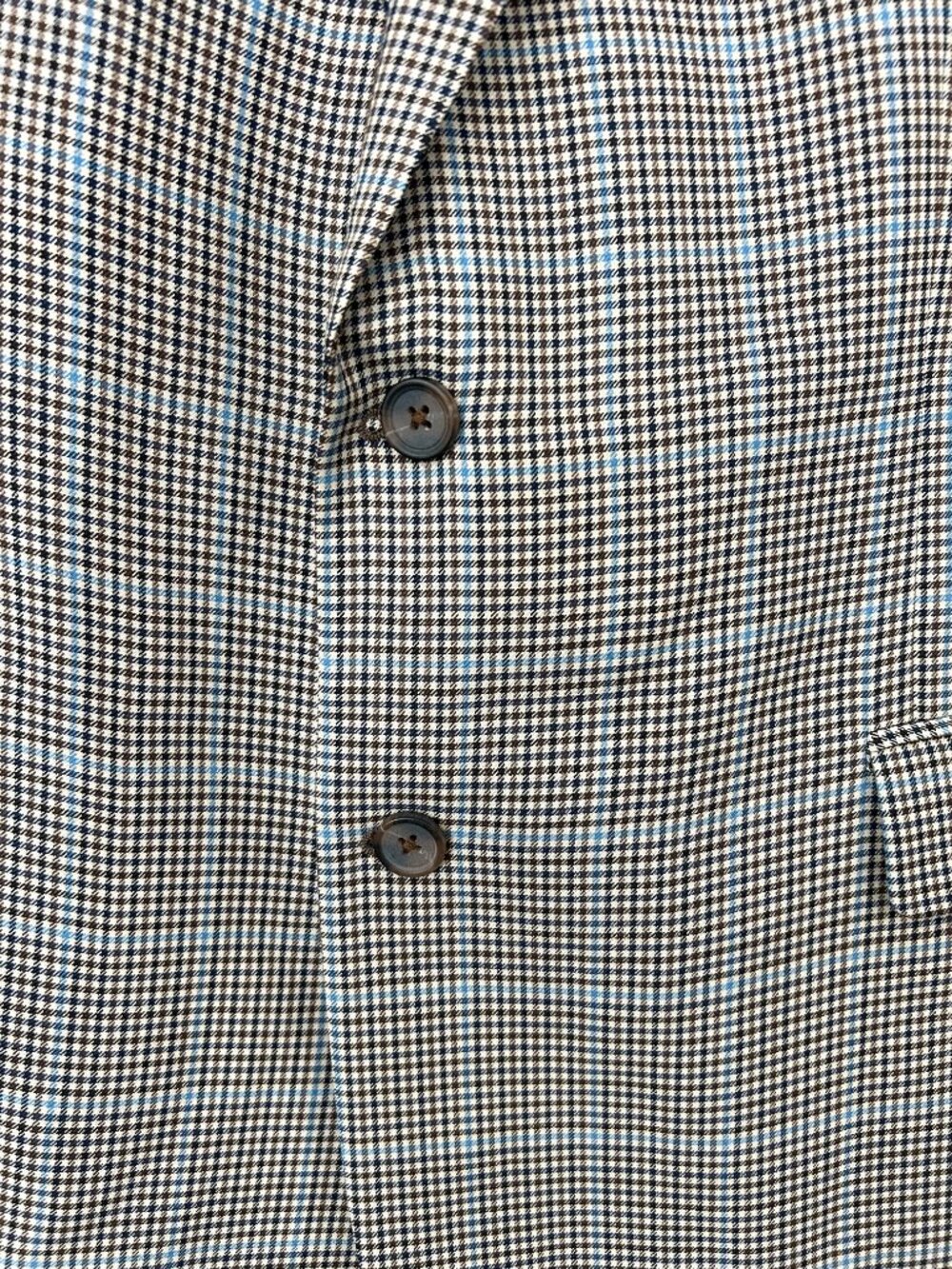 Brooks Brothers 346 Mens 46R Wool Blazer Brown Houndstooth Windowpane Sport Coat - Picture 2 of 10